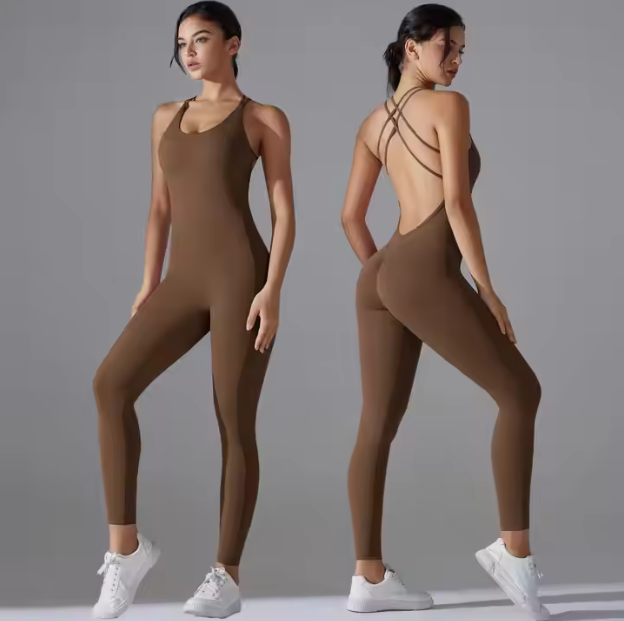 Custom Yoga Sport Jumpsuit Unitard Bodysuit Workout Gym Jumpsuit Fitness Rompers Women One Piece Yoga Jumpsuit For Women 2024