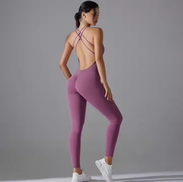 Custom Yoga Sport Jumpsuit Unitard Bodysuit Workout Gym Jumpsuit Fitness Rompers Women One Piece Yoga Jumpsuit For Women 2024
