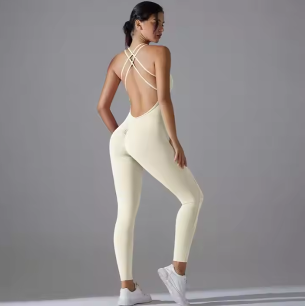 Custom Yoga Sport Jumpsuit Unitard Bodysuit Workout Gym Jumpsuit Fitness Rompers Women One Piece Yoga Jumpsuit For Women 2024