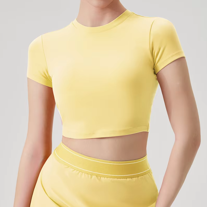 New Sports Vest T-shirt Quick-drying Yoga Wear Short-sleeved Running Gym Top Outdoor Yoga Top Fitness Wear