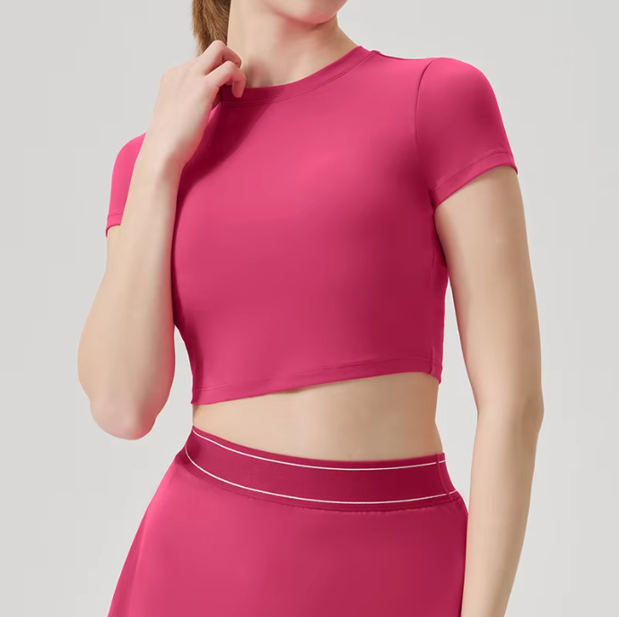 New Sports Vest T-shirt Quick-drying Yoga Wear Short-sleeved Running Gym Top Outdoor Yoga Top Fitness Wear