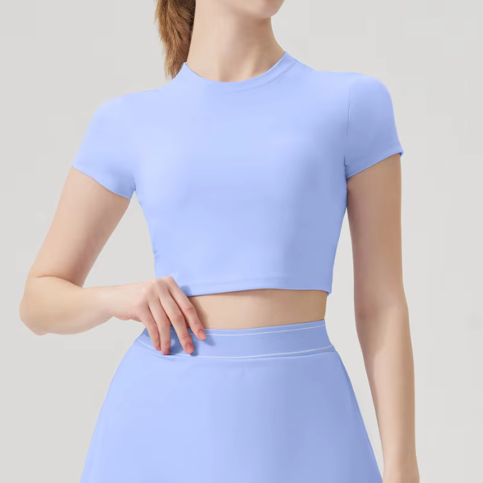 New Sports Vest T-shirt Quick-drying Yoga Wear Short-sleeved Running Gym Top Outdoor Yoga Top Fitness Wear