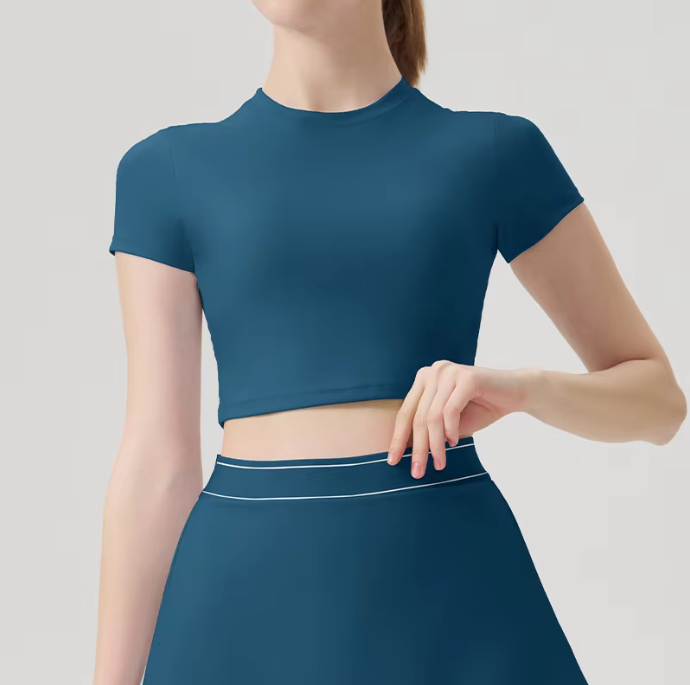 New Sports Vest T-shirt Quick-drying Yoga Wear Short-sleeved Running Gym Top Outdoor Yoga Top Fitness Wear