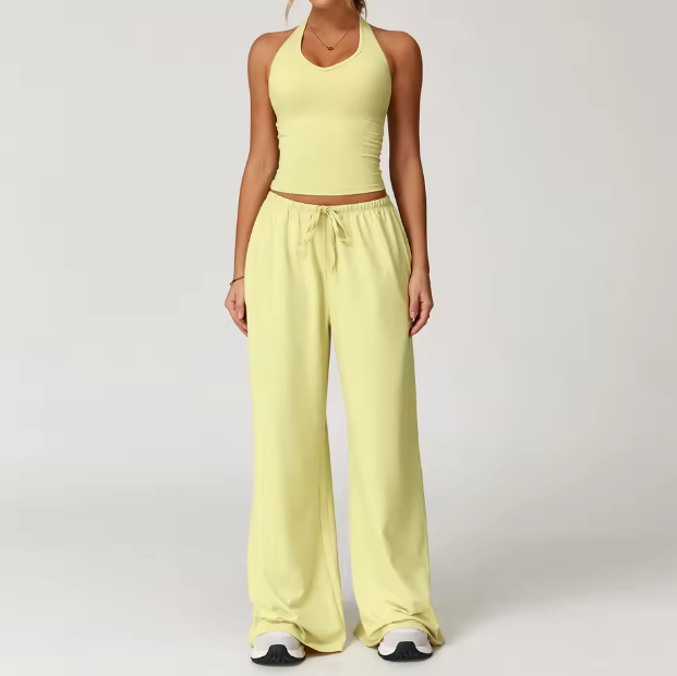 Breathable Yoga Set Quick-drying Beauty Back Tank Tops Sportswear Set Casual Running Fitness Wear for Women